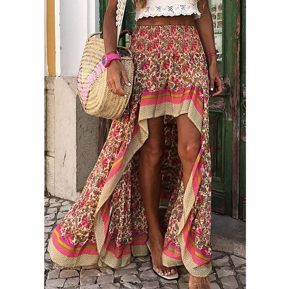 🆕️ Boho Floral Print Long Skirt - Picture 2 of 7